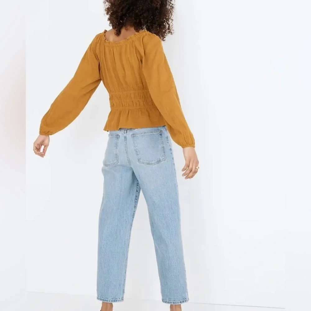 Madewell Sophia Textured Top‎ Antique Yellow Long Sleeve Size XS - Picture 2 of 13